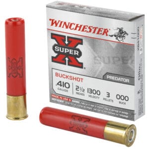Winchester XB41000 Super-X .410 Gauge 2.50" 3 Pellets 000 Buck Shot 5 Per Box