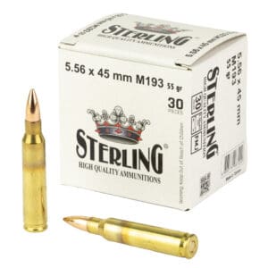 Sterling 5.56x45 M193 55gr Full Metal Jacket 30 Per Box