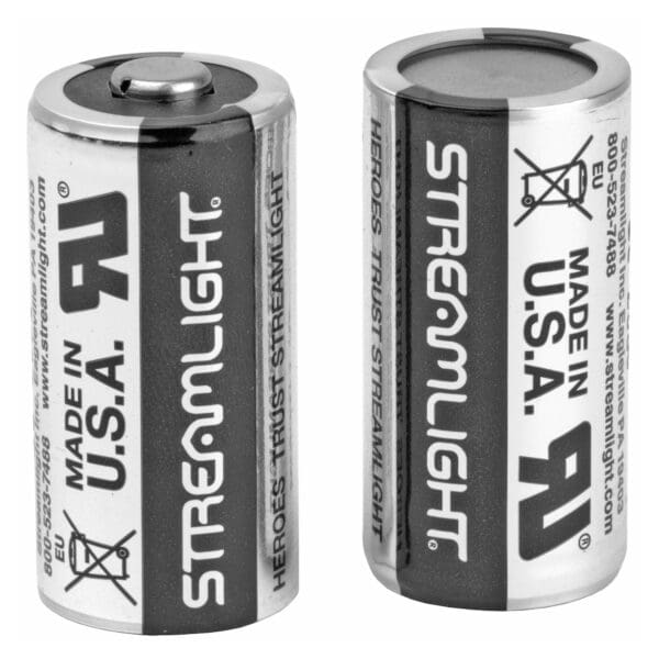 Streamlight 85175 CR123A Lithium Batteries Silver/Black 3 Volts (2) Single Pack