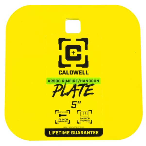 Caldwell 4002311   5" Rimfire/Handgun Yellow AR500 Steel Gong 1/4" Thick