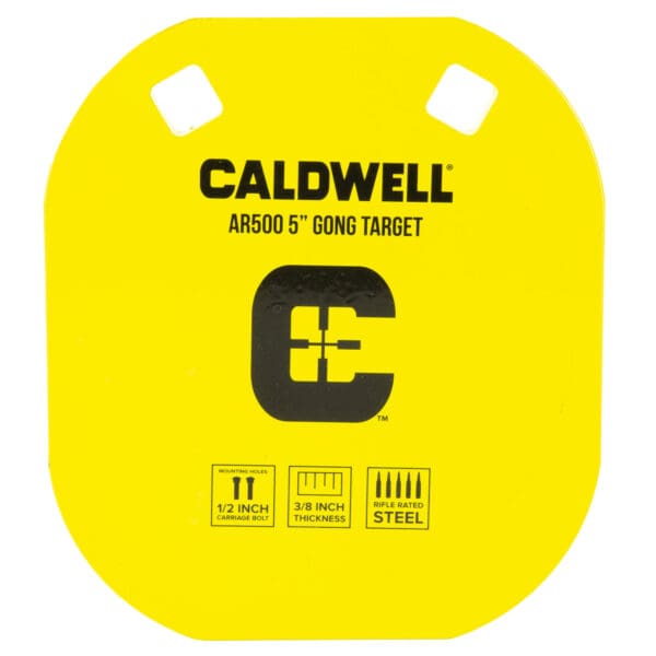Caldwell 1116700 Gong  5" Yellow AR500 Steel 0.38" Thick Hanging