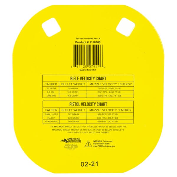 Caldwell 1116700 Gong  5" Yellow AR500 Steel 0.38" Thick Hanging - Image 2